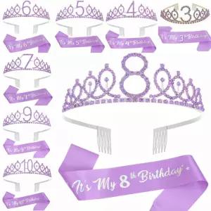 댄스복 방송 아이돌 무대 의상 발표회 2개/세트 생일 티아라 왕관 띠 여성 용 내 3번째 4번째 5번째 6번째