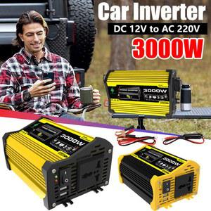 3000W 자동차 전원 인버터 DC 12V에서 AC 220V 듀얼 USB 자동차 전압 변압기 태블릿 RV용 휴대용 전원 인버터