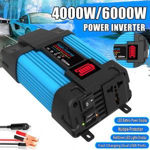 자동차 장착형 인버터 컨버터 어댑터 4000W/6000W 자동차용 LED 디스플레이 화면 포함/트럭용 24V/전기 자동차용 48V&60V