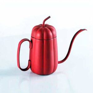 450ml(빨간색)의 정밀한 양조를 위해 긴 스파우트가 붓습니다 위에 주전자 모양을 커피 드립 포트 구스넥 있는 호박
