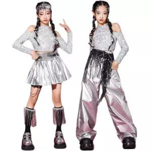 댄스복 방송 아이돌 무대 의상 발표회퍼포먼스 힙합 재즈 패셔너블한 스팽글 캣워크 스트리트 댄스 세트 트