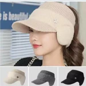 여성골프모자 겨울 골프 썬캡 모자 방한 털 캡