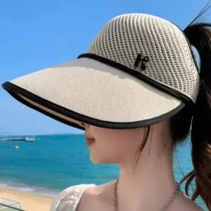 여자썬캡모자 여름 여성 바캉스 비치 썬캡 챙넓은 모자 햇빛 차단