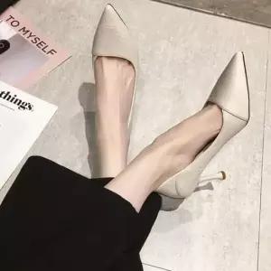 단화 여성 레더 펌프스힐 가죽 하이힐 스틸레토 뮬 3컬러