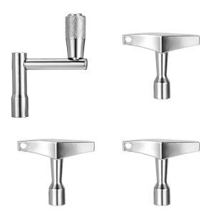 드럼 튜닝용 키 3팩 키, 연속 1/4인치 도금 키홀이 속도 튜너 범용 크롬 키가 튜닝 소켓, 있는 멀티 표준 툴 스틸