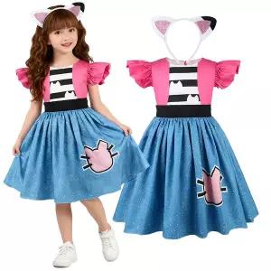 댄스복 방송 아이돌 무대 의상 발표회 가비 고양이 투투 원피스 드레스블루 핑크 인형 집 테마 파티 드레스