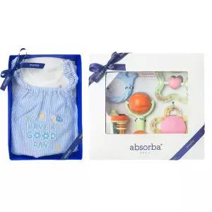 갤러리아 (압소바출산,백일,바디슈트)잭반소바디슈트(티셔츠)+5종딸랑이세