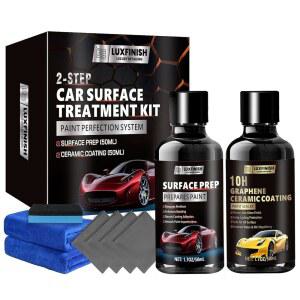 자동차 페인트를 보호하여 고광택 및 소수성 마감을 럭스피니시 유체 층의 10H 그래핀 준비 세라믹 2IN1 프로페셔널 표면 - 2팩 키트 개선하는 코팅