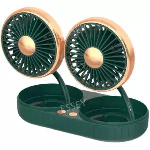 차량용 USB 더블헤드 사무실용 접이식 선풍기 360각도