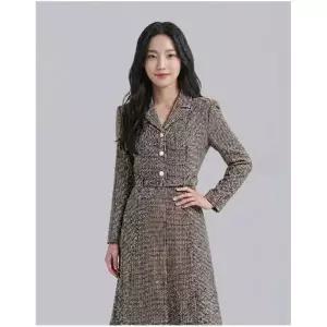 크로커다일레이디 정장 벨티드 플레어 원피스_CLCSOP101 393808