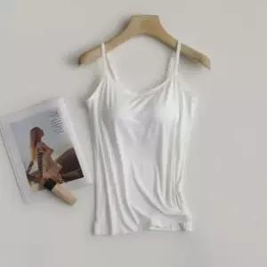 여성 사계절 부드러운 모달 내장형 캡 민소매