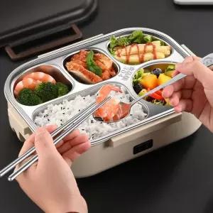 전기가열 보온도시락 12/24v 국그릇 수저 차량용 베이지 런치백 스텐
