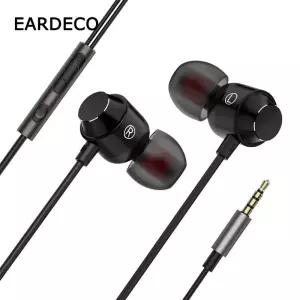 EARDECO 3.5mm 유선 헤드폰(마이크 포함) HiFi Bass 이어폰 스테레오 음악 헤드폰 헤드셋 Mp3 스포츠 전화