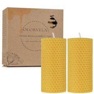 Olorvela 2x4 인치 핸드 롤 밀랍 2 크리스마스, 시간, 연소 100 팩 양초 % 무향 순수 - 36 양초, 가정 기도, 기둥 파티 시간 장식용