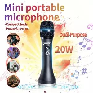 TWS 에코 가라오케 마이크 스피커 스테레오 메가폰 더 큰 소리 증폭기 휴대용 야외 여행 노래 회의 대화