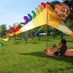 ( )아기자기한 레인보우 바람개비 가랜드 실내외 파티 장식 소품 캠핑 연출