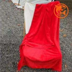 ( )극세사 겨울 따뜻한 대형 담요 캠핑 차량 사무실용 핫 레드 담요