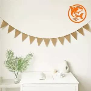 ( )내추럴 캠핑 장식용 린넨 가랜드 인테리어 소품 홈파티 장식