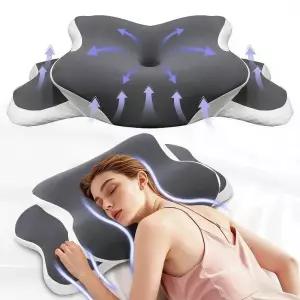 메모리 척추 폼 목 베개 느린 반발 및 무압력으로 옆으로 자는 사람과 배로 사람을 위한 선물