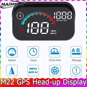 모든 차량용 디지털 프로젝터 M22 GPS HUD 헤드업 디스플레이 프로젝션 속도계 나침반 주행 거리 고도 과속