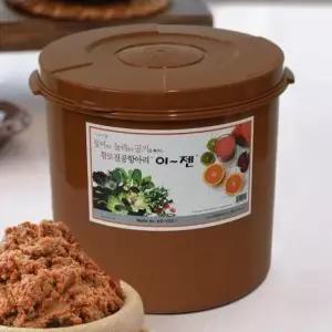 반찬통 이젠 진공항아리 22리터 원형 황토 밀폐용기