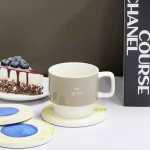 악세서리진열대 세라믹 컵받침 티코스터 컵받침대 세트4p