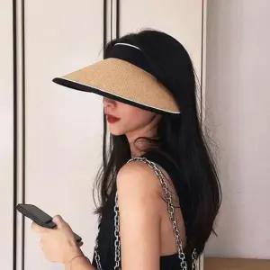 여성선캡 여성 여름 라탄 선캡