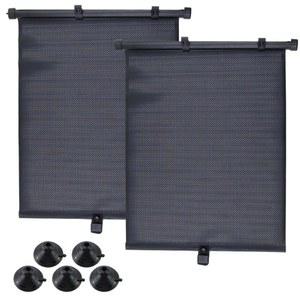 Dnyta 2팩 자동차 창문 그늘막, 접이식 텔레스코픽 롤러 셔터형 차량용 측면 윈드실드 선 자외선과 혹독한 햇빛을 효과적으로 차단합니다