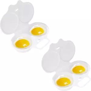 화이트 밀렵꾼 2개 전자레인지 보일러 뚜껑이 있는 캐비티 논스틱 쿠커 더블 드레인 밀렵컵 특수 조리기구