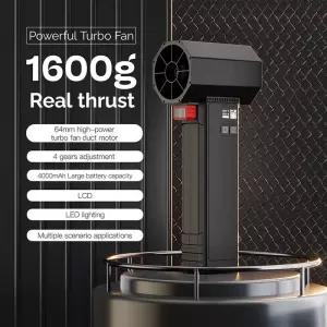 자동차 폭력적인 공기 송풍기 LED 조명이있는 강력한 휴대용 터보 제트 팬 64MM 브러시리스 모터 고속