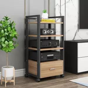 다층 장 거실 다이 / 70x50x40cm 장비 3단 오디오랙 화이트+윌넛 장식장