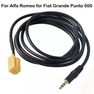 자동차 3.5MM 잭-ISO 6Pin 커넥터 Aux 케이블 어댑터는 Fiat Grande Punto 500 용 Alfa Romeo에