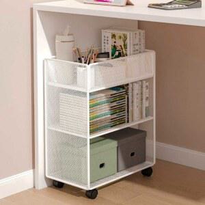 이동식 책장 바퀴달린 사무실 책상 서랍형 컬러 검정/1단대형/간단형 너비 2단 북카트