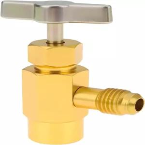 마이크로 트레이더 1x R134A 냉매 캔 오프너 1/2인치 Acme 암컷에서 1/4인치 SAE 수컷으로 자동차 에어컨