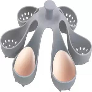 실리콘 달걀 보일러 랙 6개의 달걀을 보관할 수 있는 밀렵꾼 브래킷 가정용 아침 소프트 또는 하드 삶은