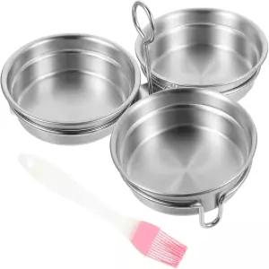 간편한 밀렵 및 삶은 달걀을 위한 손잡이 7.28인치 달걀 몰드가 있는 OKUMEYR 스테인리스 스틸 밀렵꾼 세트