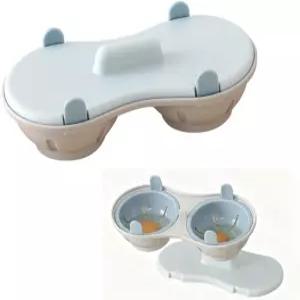 전자레인지 달걀 조리기 완벽한 수란 및 삶은 달걀을 위한 밀렵기 간편한 세척 듀얼 컵 BPA 프리 PP 아침