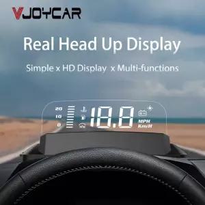 Vjoycar-헤드 업 디스플레이 미러 프로젝터 자동차 속도계 OBD2 HUD 게이지 RPM 연료 소비 경보 전자