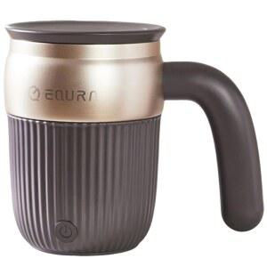 EQURA 자동 자기 교반 커피 머그잔, 충전식 메그네틱 오토 믹서 컵 15온스, / 우유 차 , 가정 여행 사무실, 생일 선물 크리스마스 그레이