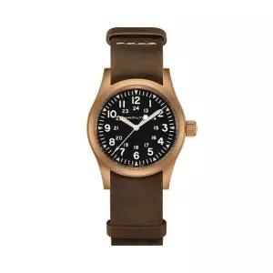 해밀턴 H69459530 카키필드 남성 가죽 메커니컬 38mm