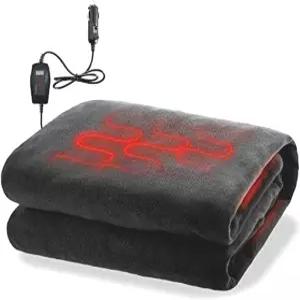 존테크 히팅 12V 폴라 플리스 소재 담요 - 여름 캠핑 로드 트립 피크닉 또는 차량이나 집에서 편리하게