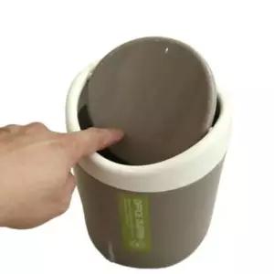 원형 스윙 휴지통 소 라이트브라운 탁상쓰레기통 씽크대휴지통 싱크대휴지통