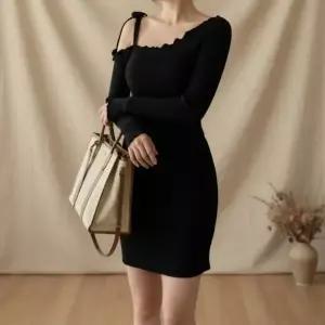 [다잇템] 여성 슬림골지 언발넥 쁘띠 잔주름 원피스_24587052_588872