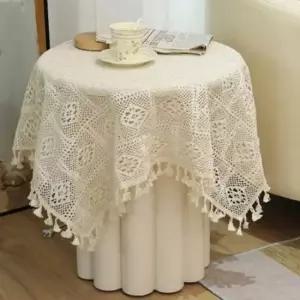 빈티지 베이지 레이스식탁보 90x90cm 식탁테이블매트 식탁테이블보
