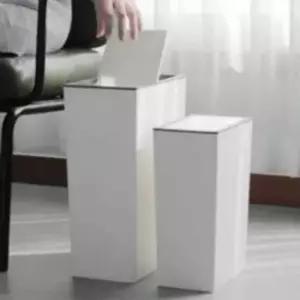 화이트 휴지통 사무실쓰레기통 뚜껑휴지통