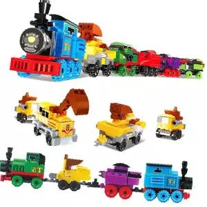 조립식 연결형 기차 완구 어린이 놀이 교육 장난감 블록 세트 유아 창의력 발달
