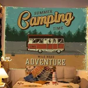 여름 휴가 캠핑 테마 감성 패브릭 벽장식 인테리어 가림막 포스터 4종 사이즈 선택
