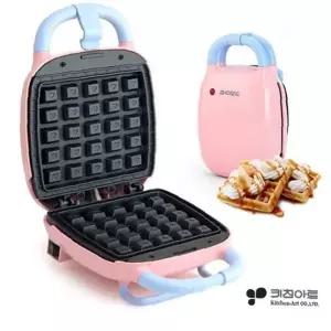 미니 와플 제조기 가정용 간식 조리기구 사각 격자무늬 논스틱 코팅 휴대용 간편