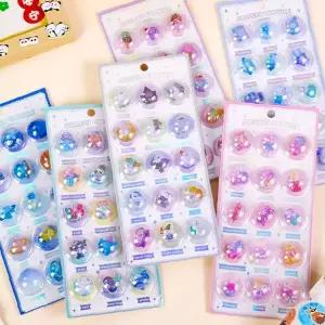 12p 투명 캡슐형 장식 스티커 세트 어린이 다이어리 꾸미기 데코 문구 초등학생