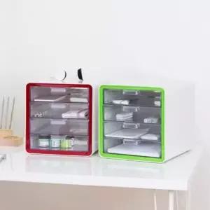 데스크정리 마이룸 멀티 캐비넷 소품서랍 데스크 정리함 4단_투명